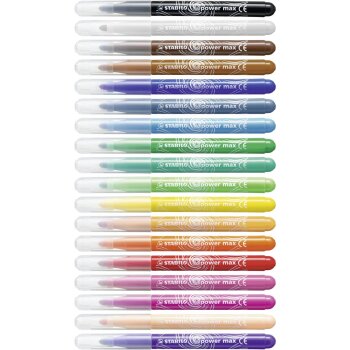 Filzstift - STABILO power max - 18er Pack - mit 18 verschiedenen Farben