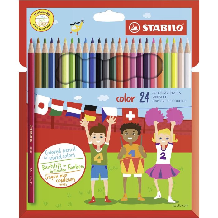STABILO color farbičky - balenie 24ks - vrátane 4 neónových farbičiek