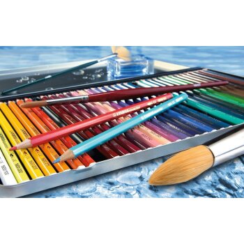 STABILO aquacolor akvarelové pastelky 12 ks v kovovom puzdre