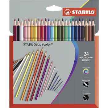 STABILO aquacolor - akvarelové farbičky - 24...