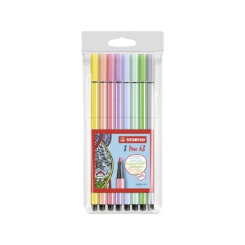 STABILO Pen 68 premium - fixky - 8 pastelových farieb