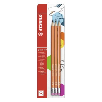 Bleistift mit Radierer - STABILO pencil 160 in orange -...