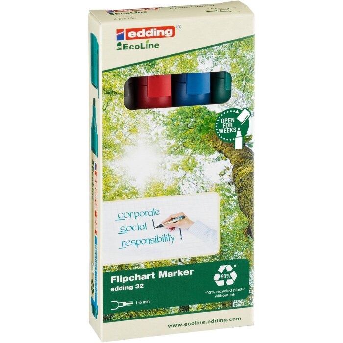 edding 32 flipchart marker EcoLine 4er Set