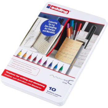 edding 55 Finliner 0,3mm 10er Metallbox