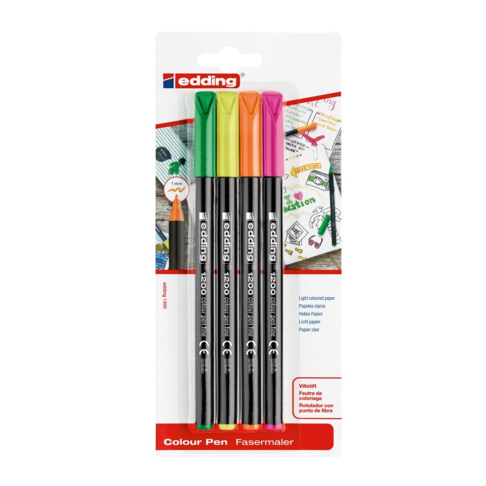 edding 1200 Fasermaler 4er Set Neon