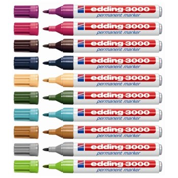 edding 3000 Permanentmarker 10er Box Sonderfarben