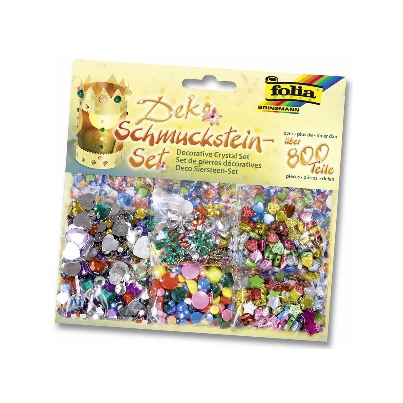 mehrfarbig 800-teil verschiedene Farben & Formen Folia Deko Schmucksteine-Set 