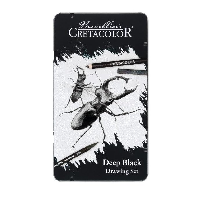 CRETACOLOR Deep Black Drawing Set 10 teilig