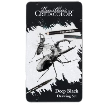 CRETACOLOR Deep Black Drawing Set 10 teilig
