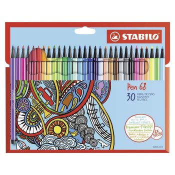 STABILO Pen 68 premium - fixky - 30 rôznych farieb