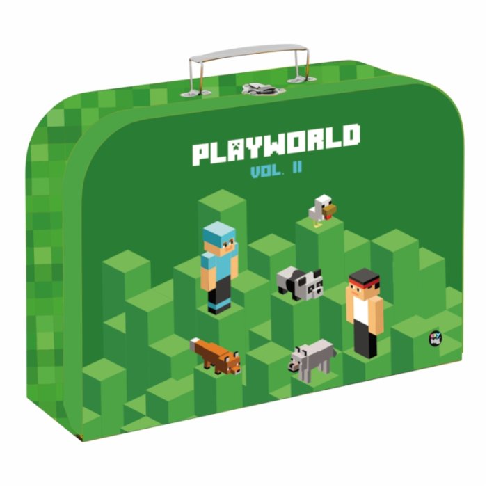 oxybag Detský lamino kufrík - 34 cm - zelený Playworld