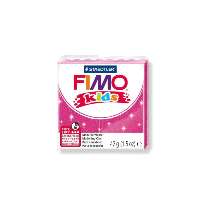 FIMO kids modelovacia hmota, tvrdnúca v rúre, 42 g - trblietavá ružová