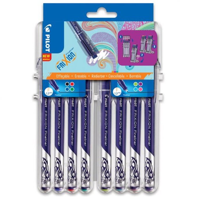 PILOT FriXion Evolutive liner - 8 ks v puzdre - mix farieb
