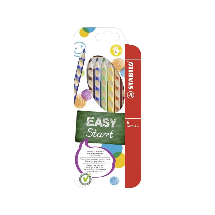 Ergonomischer Buntstift für Linkshänder - STABILO EASYcolors - mit 6 verschiedenen Farben