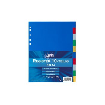 TSI 10-dielny register PP, A4 - rôzne farby