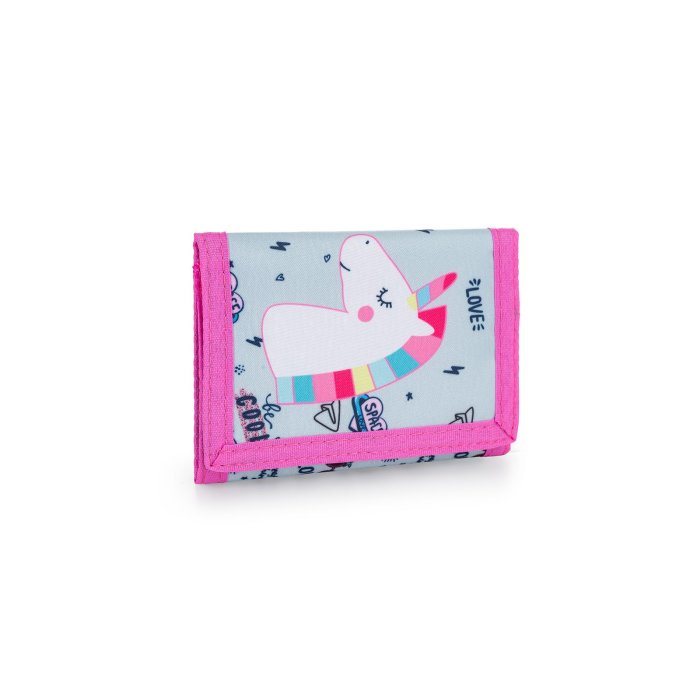 oxybag Detská textilná peňaženka so šnúrkou na krk -  Unicorn Love