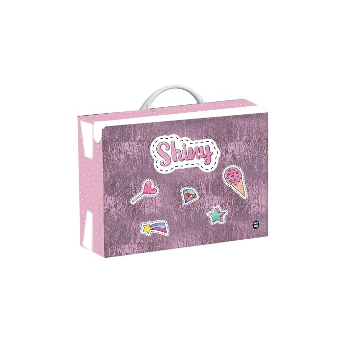 oxybag detský lamino kufrík A4, hranatý - OXY GO - Shiny