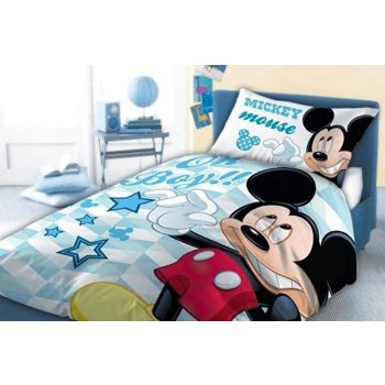 Javoli detská posteľná bielizeň / obliečky 100 x 135 / 40 x 60 cm bavlna - Mickey Mouse "Oh Boy"