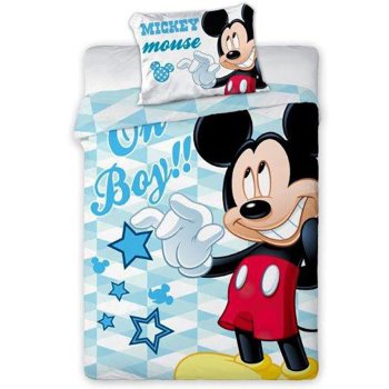 Javoli detská posteľná bielizeň / obliečky 100 x 135 / 40 x 60 cm bavlna - Mickey Mouse "Oh Boy"