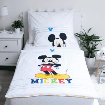 Javoli detská posteľná bielizeň / obliečky 100 x 135 / 40 x 60 cm bavlna - Mickey Mouse