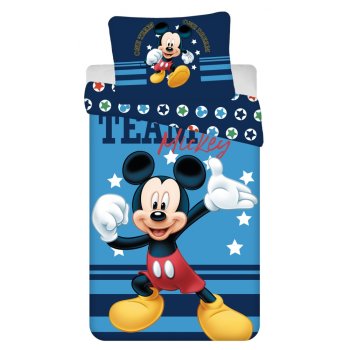 Bettwäsche 140 x 200 cm / 70 x 90 cm Baumwolle "Mickey Mouse Team Mickey"