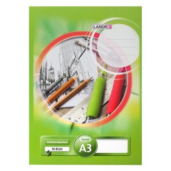 LANDRE Zeichenkartonblock DIN A3, 190 g/qm, 10 Blatt