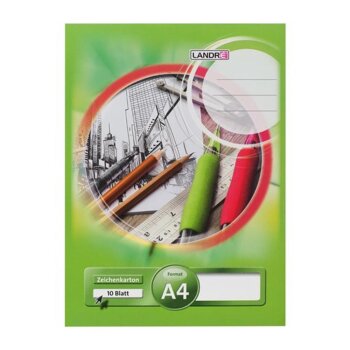 LANDRE Zeichenkartonblock DIN A4, 190 g/qm, 10 Blatt