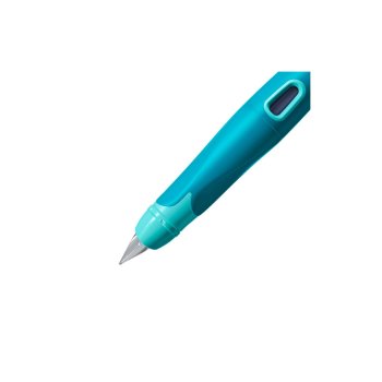 Ergonomischer Schulfüller für Rechtshänder mit Anfänger-Feder A - STABILO EASYbirdy Pastell in grün/mint - Einzelstift - inklusive Patrone - Schreibfarbe blau (löschbar)
