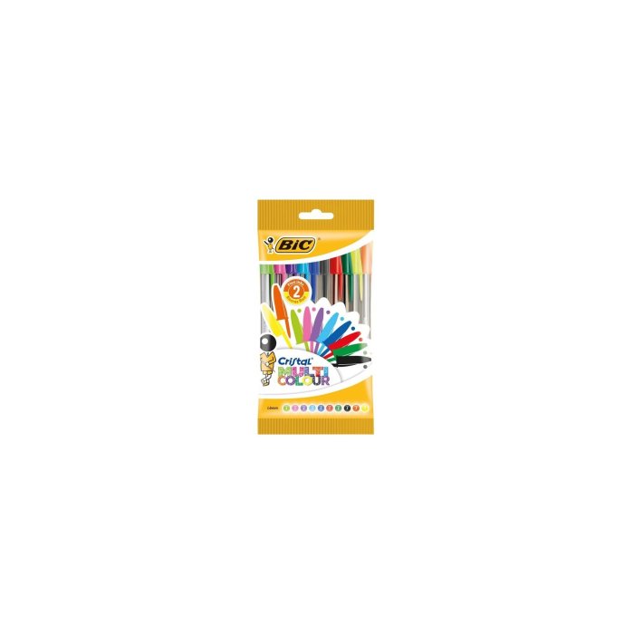 BIC guľôčkové pero Cristal Large Multicolor, 10 ks vo vrecku