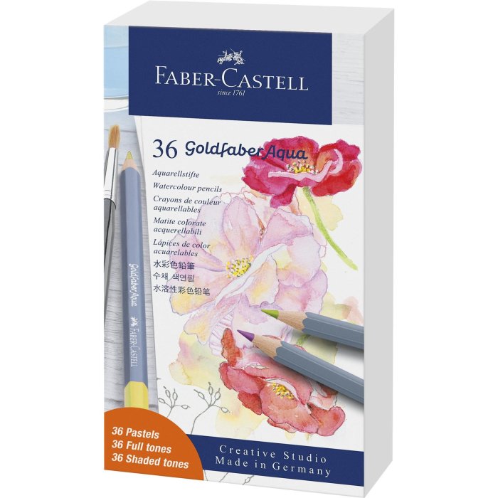 FABER-CASTELL akvarelové farbičky GOLDFABER - 36 ks - darčeková súprava