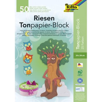 folia Riesen Tonpapierblock, (B)240 x (H)340 mm, 130 g/qm