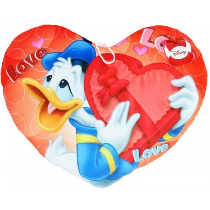 Disney - vankúš v tvare srdca, 33cm - "Donald Love"