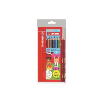 STABILO color 12er Kartonetui + 2 Bleistifte Promo-Etui