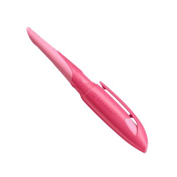 Ergonomischer Schulfüller für Linkshänder mit Anfänger-Feder A - STABILO EASYbirdy 3D Wildlife Special Edition in rosa - inklusive Patrone
