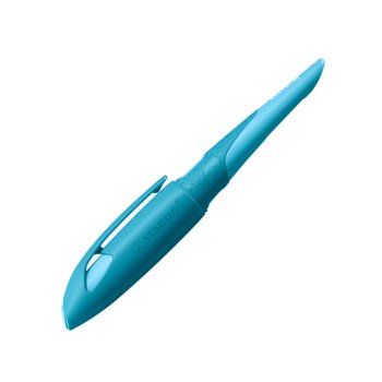 Ergonomischer Schulfüller für Rechtshänder mit Standard-Feder M - STABILO EASYbirdy 3D Wildlife Special Edition in blau - inklusive Patrone
