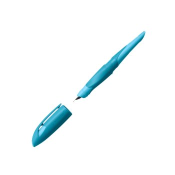 Ergonomischer Schulfüller für Rechtshänder mit Standard-Feder M - STABILO EASYbirdy 3D Wildlife Special Edition in blau - inklusive Patrone
