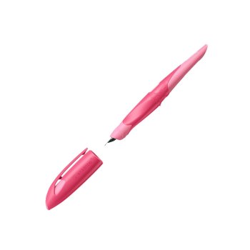 Ergonomischer Schulfüller für Rechtshänder mit Standard-Feder M - STABILO EASYbirdy 3D Wildlife Special Edition in rosa - inklusive Patrone