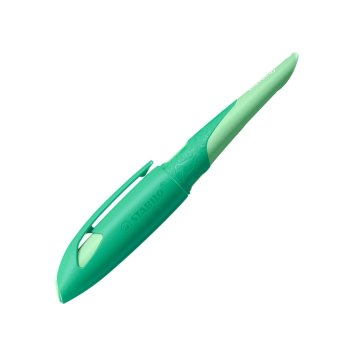 Ergonomischer Schulfüller für Rechtshänder mit Standard-Feder M - STABILO EASYbirdy 3D Wildlife Special Edition in grün - inklusive Patrone