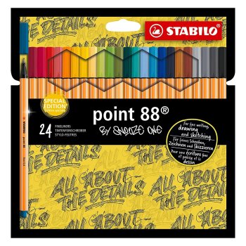 STABILO point 88 - fineliner - 24 ks balenie - Snooze One edition - 24 rôznych farieb