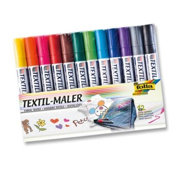folia 581 fixky na textil, sada 12 ks, rôzne farby