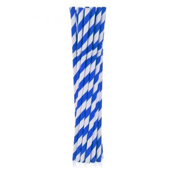 ECO Papierstrohhalme 12er Set blue Stripes