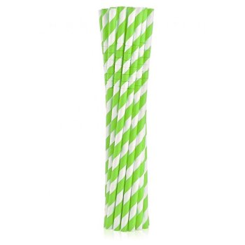 ECO Papierstrohhalme 12er Set green Stripes