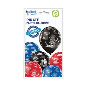 Ballon 30 cm 6 Stück - Pirat
