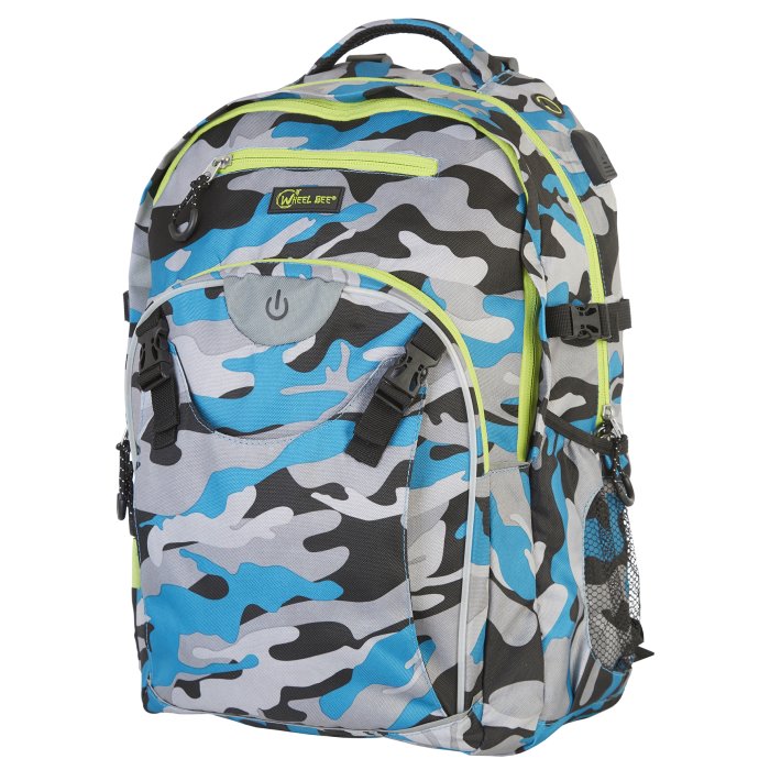 WHEEL BEE ruksak na voľný čas "Generation Z" dizajn Camouflage - modrý