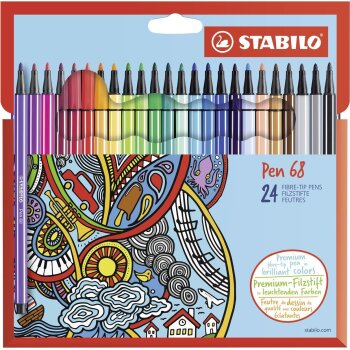 STABILO Pen 68 premium - fixky - 24 rôznych farieb
