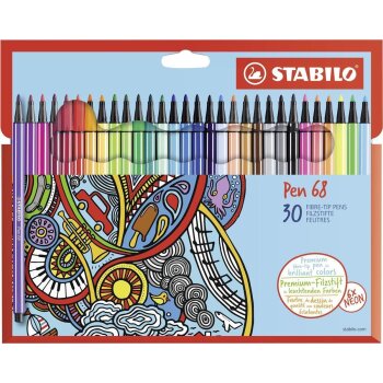 Premium-Filzstift - STABILO Pen 68 - 30er Pack - mit 30...
