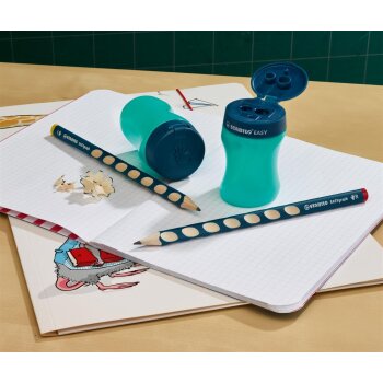 STABILO EASYsharpener 3v1 - ergonomické strúhadlo pre ľavákov - petrolejové