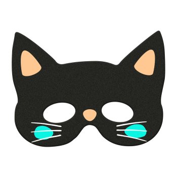 Folat maska Happy Halloween - čierna mačka
