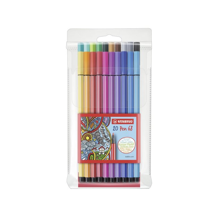 STABILO Pen 68 premium - fixky - 20 rôznych farieb