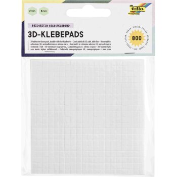 folia 3D Klebepads 5 x 5 cm weiss 800 Stück 2mm / 3mm
